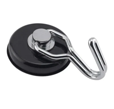 Magnet Source .29 in. L X 1.5 in. W Black Neodymium Rotating Magnetic Hook 65 lb