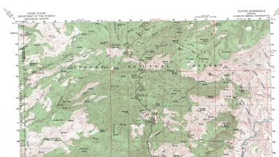 Clifton Quadrangle Arizona 1962 Topo Map USGS 15 Minute Topographic