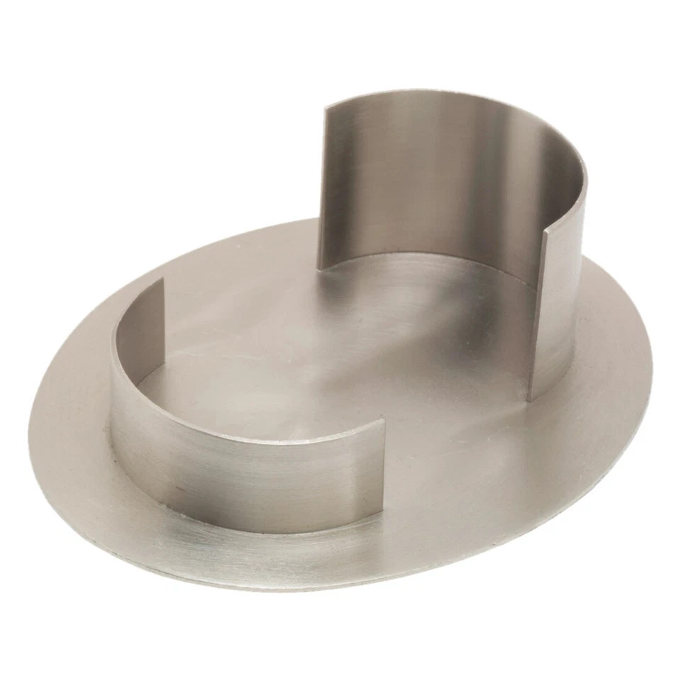 Kerzenteller Oval 9x5cm Innen aus Messing Vernickelt Kerzenhalter Silber Matt