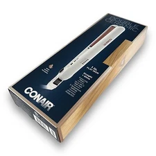 New CONAIR Double Ceramic Flat Iron, 1-inch Hair Iron Temp Settings Anti-Frizz