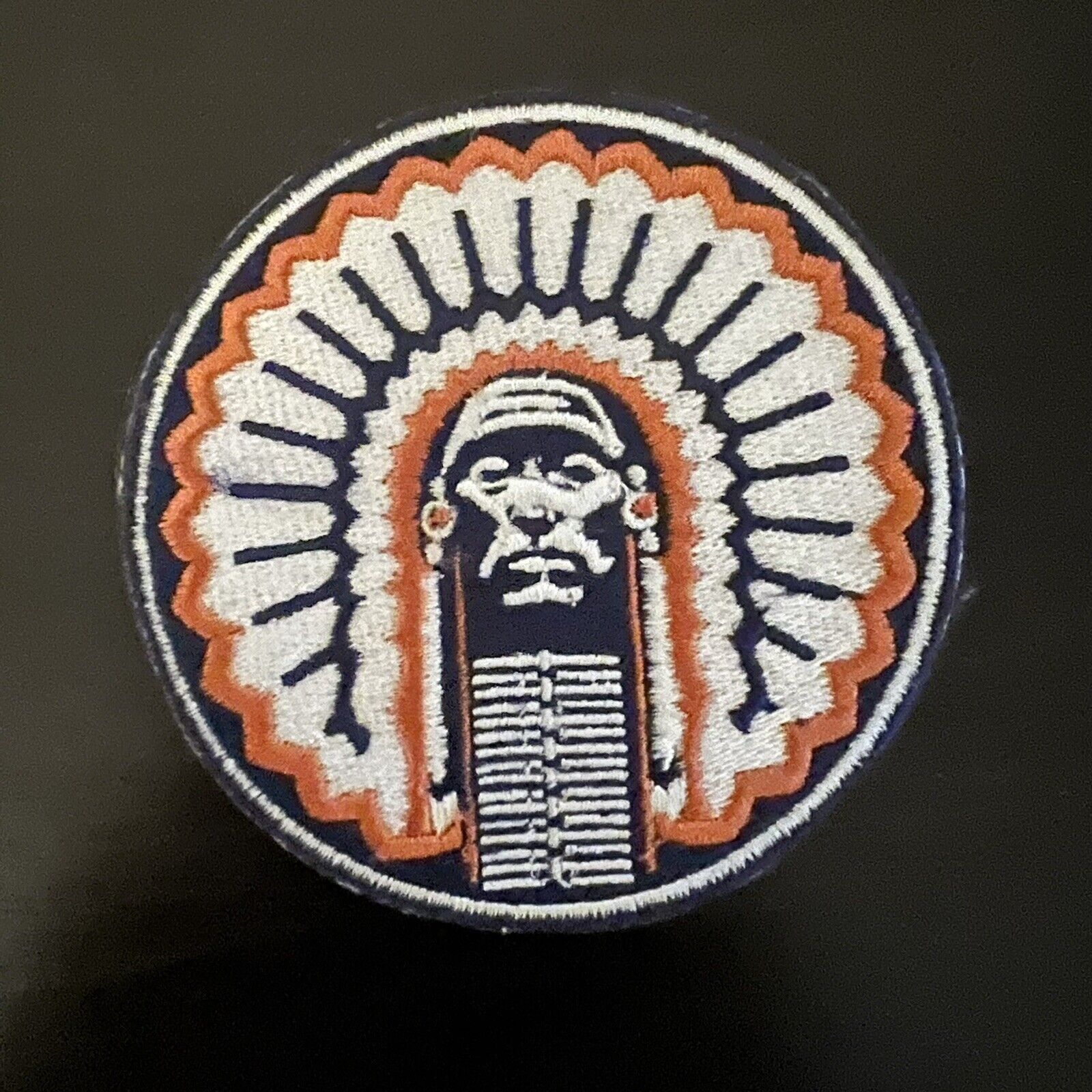 Chief Illiniwek Logo Embroidered Patch 4 x 4 +/- Fighting Illini