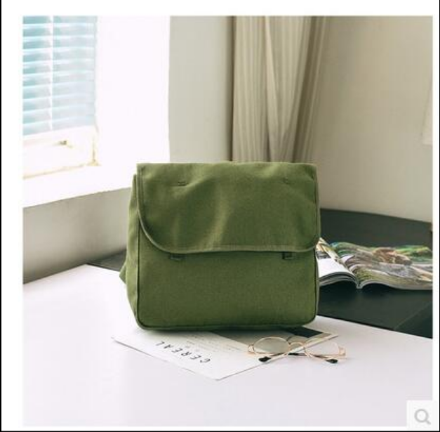 Retro Green Messenger Shoulder Bag Rucksack Canvas Haversack - Foto 7