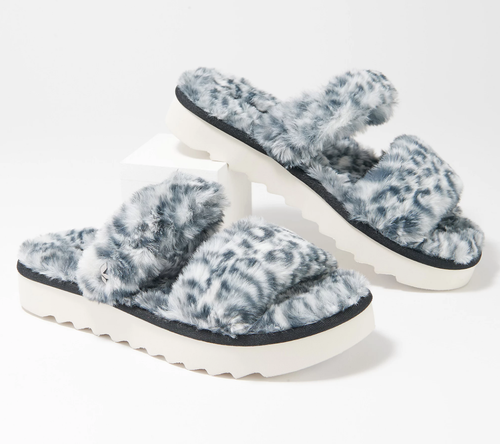 cheetah two strap sandals