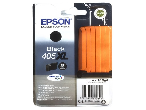 Original Epson Tintenpatrone 405XL T05H1 Schwarz FüR Workforce Pro WF-4830DTWF-image