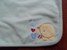 Carters Just One Year Green Duck Baby Blankey I Love U Chick Plush Fleece