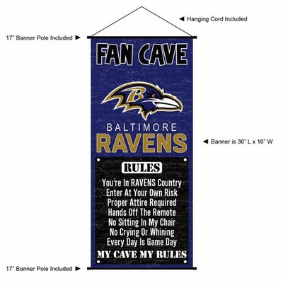 Baltimore Ravens Game Room Man Cave Banner