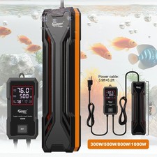 hygger 10/25/50/100/300/500/800/1000W LCD Display Aquarium Heater w/ Suction Cup