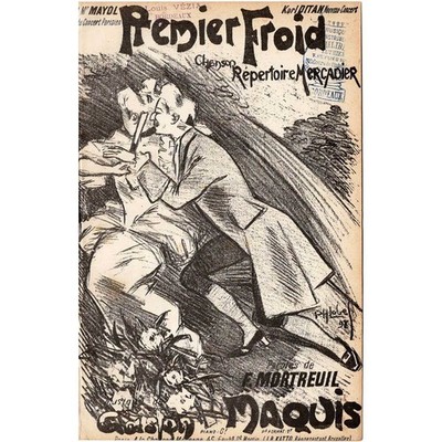 Rivoli Antiques Antique Chanson Sheet Music Premier Froid (The Coldest) 1900s