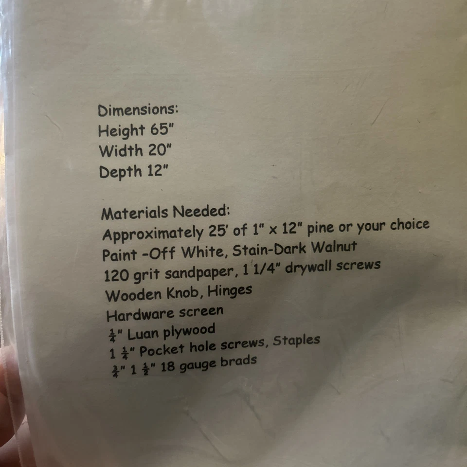 Primitive Folk Art Style 65” Tall BROOM CLOSET Furniture Vintage Pattern - Image 2 of 2