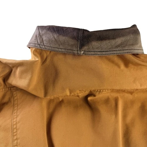 Kakadu Traders AU Tan Canvas Leather  Bomber Barn Work Jacket Heavy Duty Men's L image 8