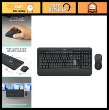 Wireless Keyboard and Mouse Combo - Full Size Ergonomic Design, Advanced Connect