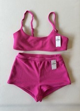 Project Gap Bikini Top  Shorty Bottom SET Girls Sz XS Hot Pink NWT 90 recycled