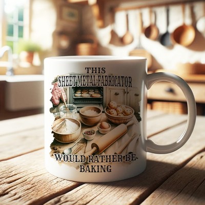Arbeit kann warten - BLECHHERSTELLER LIEBER BACKEN Becher - toller Geplänkelbecher