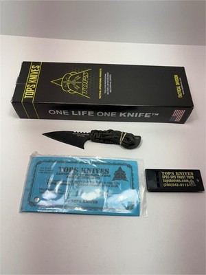 TOPS Mini Hoffman Harpoon Fixed Blade Knife 1095 Leather Sheath New