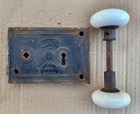 Antique Door Lock With Original Knobs - No Key Home Vintage Marble Glass