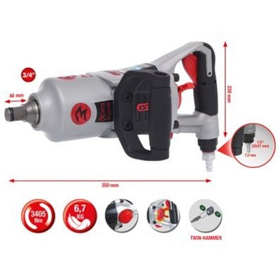 KS TOOLS Schlagschrauber (Druckluft) 515.3250 M 38 Aluminium