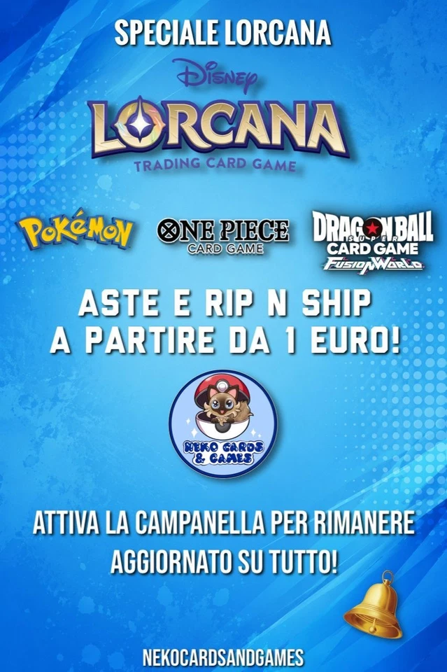 Lorcana, Pokémon, One Piece, Dragonball... Aste Singole e Rip N Ship!