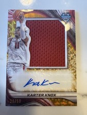 2024-25 Bowman University Best Karter Knox Jumbo Patch Auto Gold /50