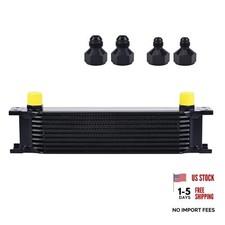 Oil Cooler, 10AN Stacked Plate Transmission Engine Cooler Universal 10 Row
