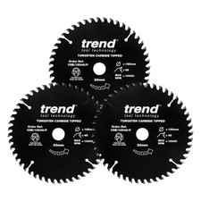 PTFE Kreiss&auml;geblatts 3er-Pack 165 mm Durchmesser 20 mm Bohrung Schwarz 48 Z&auml;hne
