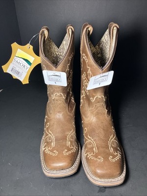 SMOKY MOUNTAIN BOOTS Girls' Marilyn 3845 Western Distressed Leather Boots Size 1