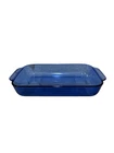 PYREX #232 Blue Glass Baking Dish 2.2 QT  11" X 7" X 2" Vintage