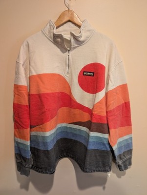 2022 Kith x Columbia EEA Sonora Desert Red Hibiscus Cotton Quarter Zip XXL