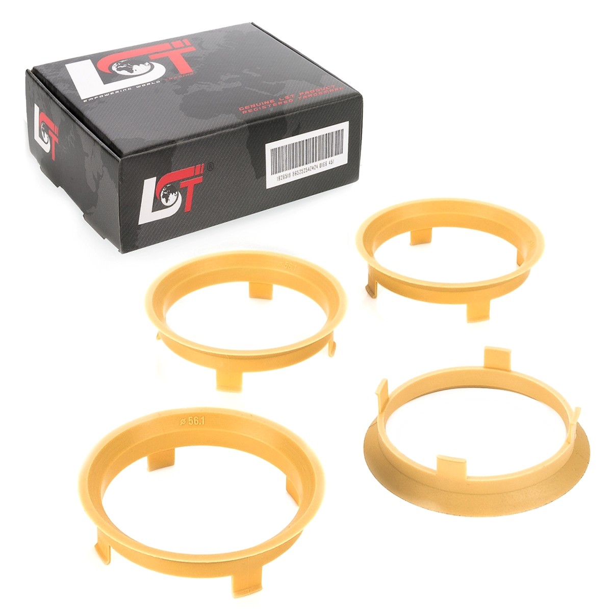 4x Distance Rings Centering Yellow Alloy Wheels Ø 56,1 MM - Ø 60,1 for Peugeot