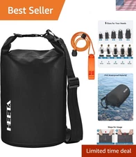 5L Waterproof Dry Bag - Ultra Lightweight Travel Storage with Emergency Whistle
