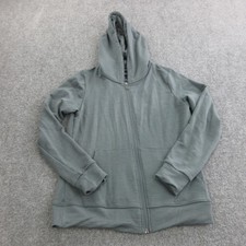 Unbound Merino Hoodie Sweatshirt Womens Medium Gray Full Zip Merino Wool Knit