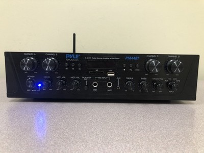 Pyle PTA44BT Wireless Blu Too Amplifier 4 Ch Stereo Karaoke Audio 500W Untested