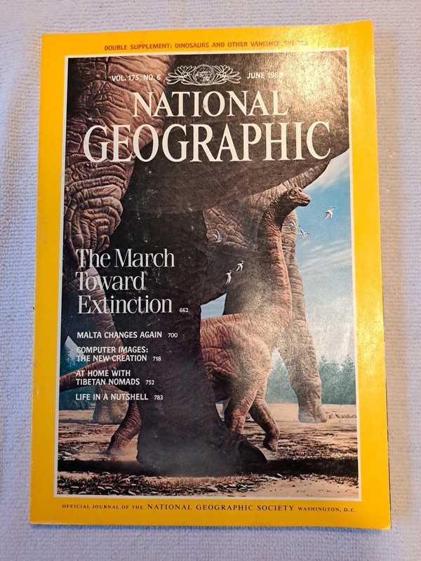National Geographic Magazine June 1989 No Map, Dinosaur Extinction, Malta