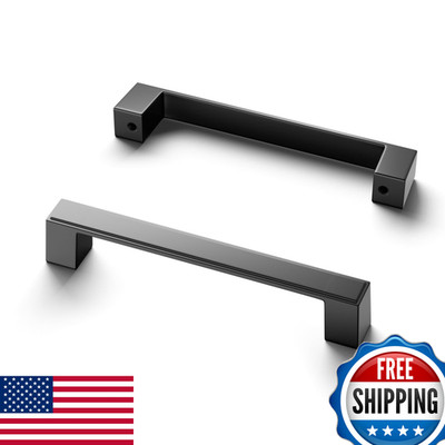 Cobbe 20 Pack Matte Black Square Cabinet Handles 5 Inch128Mm Hole Centers
