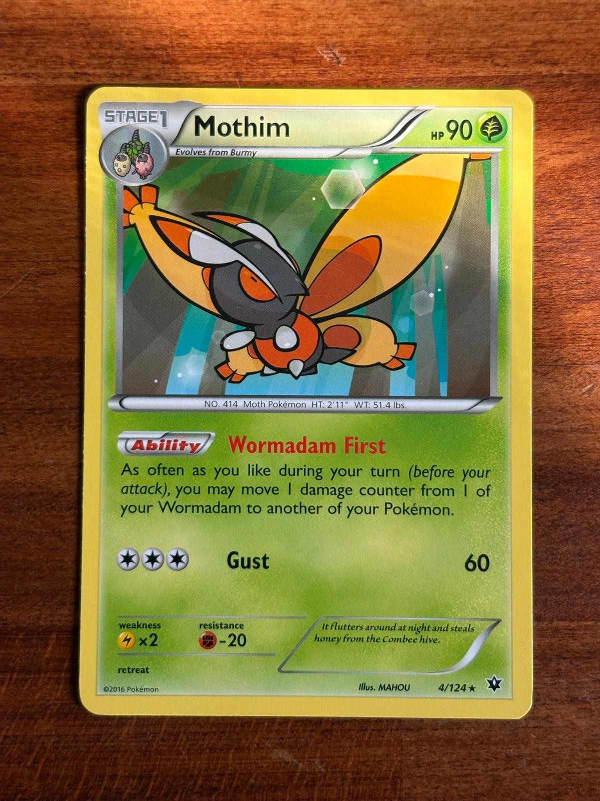 Mothim 4/124 Rare Fates Collide Pokemon Near Mint