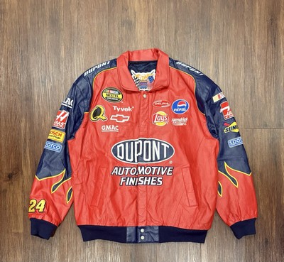 Vtg 90s Jeff Hamilton Jeff Gordon #24 DuPont Flame Leather Racing