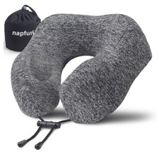 Neck Pillow for Traveling, Upgraded 100 Pure Memory Foam Travel Neck Pillow