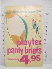 PLAYTEX PANTY BRIEFS lingerie 1962 store sign women's clothing 2-sided pinup