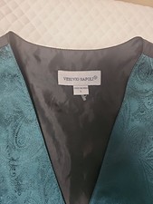 Vesuvio Napoli green paisley vest is a formal waistcoat Size L