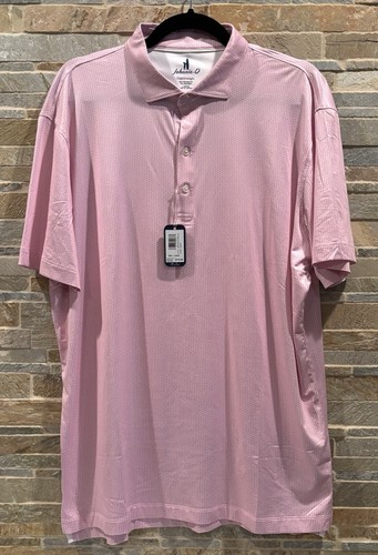 Johnnie O Mens Marlin Featherweight Performance Golf Polo Shirt Azalea Pink Sz L