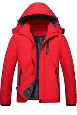 Men's Mountain Waterproof Ski Jacket, Red, XL