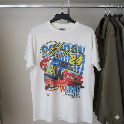 Jeff Gordon #24 Dupont NASCAR Racing Graphic T-Shirt White - T384 