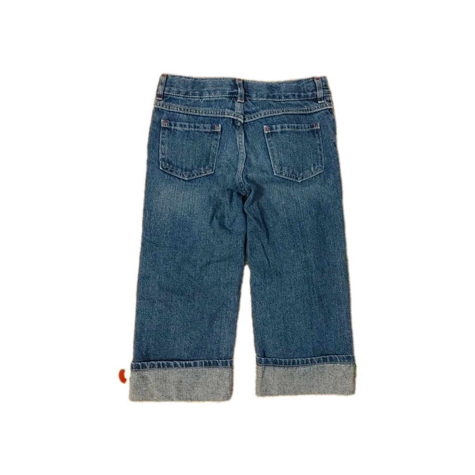 Pantalones de mezclilla Gymboree capri niñas talla 8 dobladillo con puños con punto rojo cerezas Jeans Foto 2 de 4