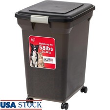 Airtight Pet Food Storage Container W/ Wheels Ideal For Dogs Cats Birds New
