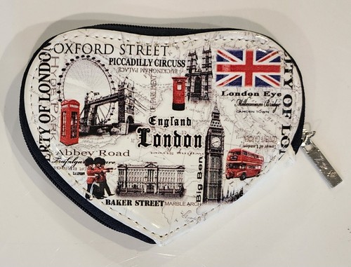 Heart-Shaped Coin Purse, London England - Used