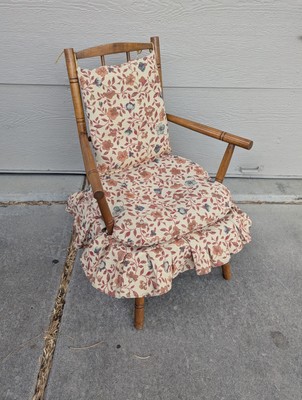 Vintage Mid Century Rustic Country Colonial Maple Wood Cricket Arm