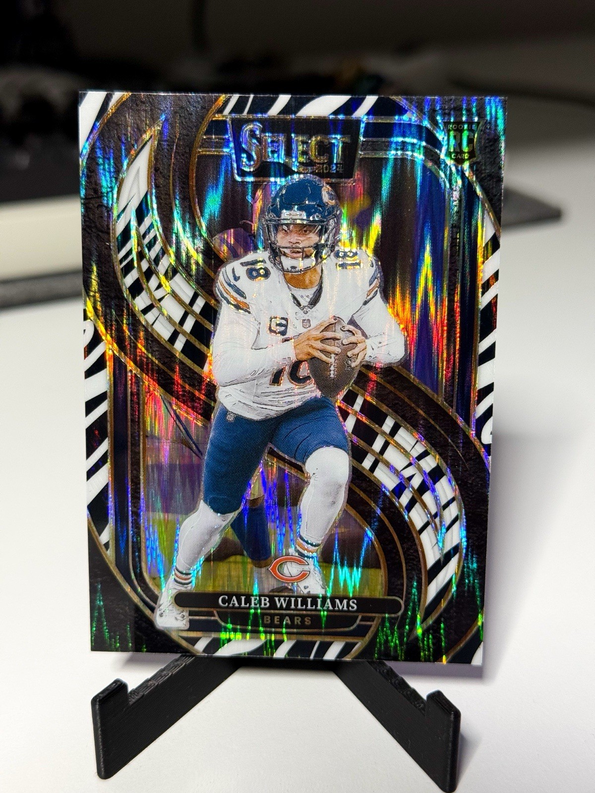 2024 Panini Select - Premier Level Caleb Williams #114 Zebra Prizm (RC)