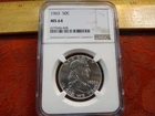 1963 United States Franklin Silver Half Dollar 50c NGC Grade MS64 - No Reserve