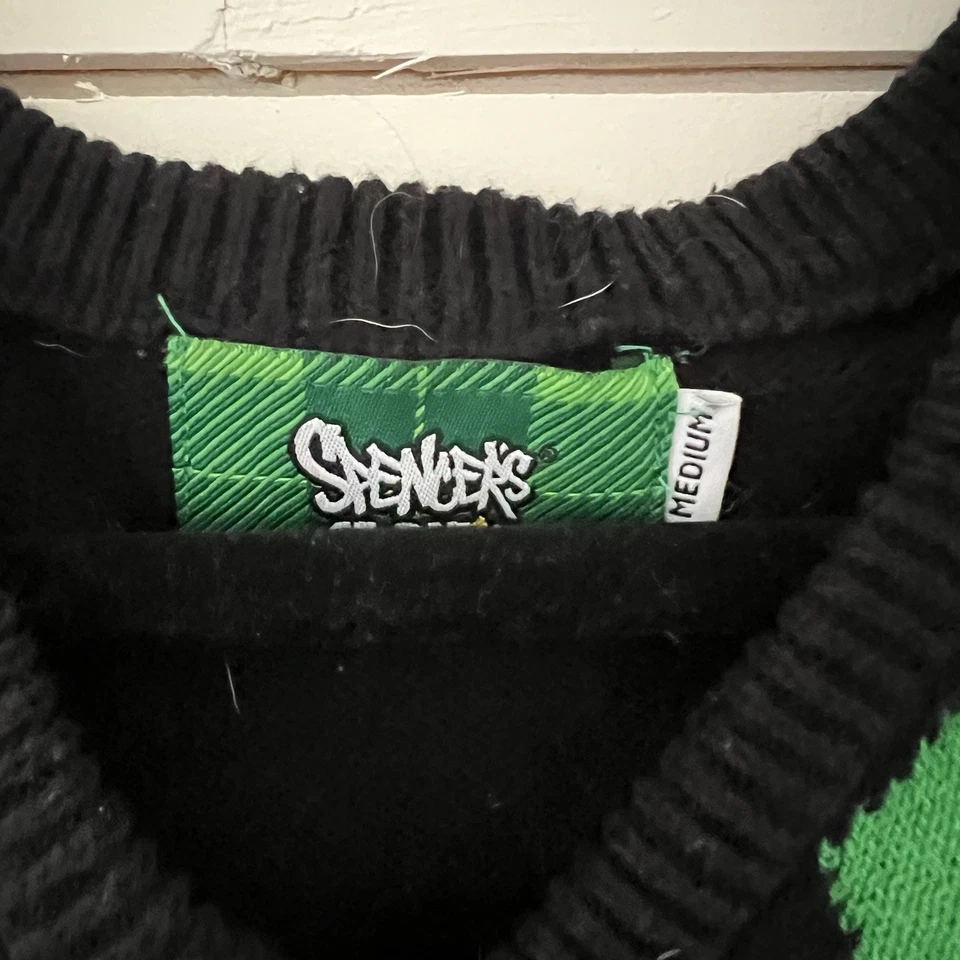 Chaleco Suéter Tejido Trébol Spencers Lucky AF Argyle Día de San Patricio Mujer’s M Foto 2 de 4