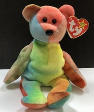 TY BEANIE BABY 1993 GARCIA BEAR RAINBOW 4TH GEN HANG 3RD GEN TUSH TAG PVC Use