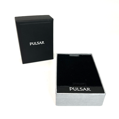 #ad #ad Pulsar Men#x27;s Watch Empty Box Vintage Gift Presentation Storage Case Black Silver $14.97